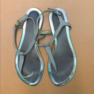 Ralph Lauren Abegayle Gold Suede Sandals